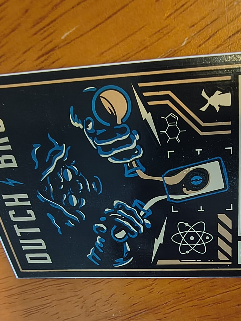 Dutch Bros Limitless Possibilities Mad Scientist Sticker Black & Blue